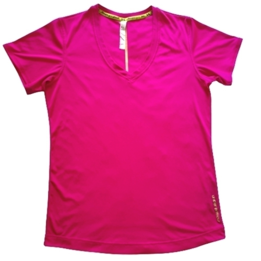 UNDER ARMOUR Heat Gear Shirt Medium  Athletic Barbie Pink